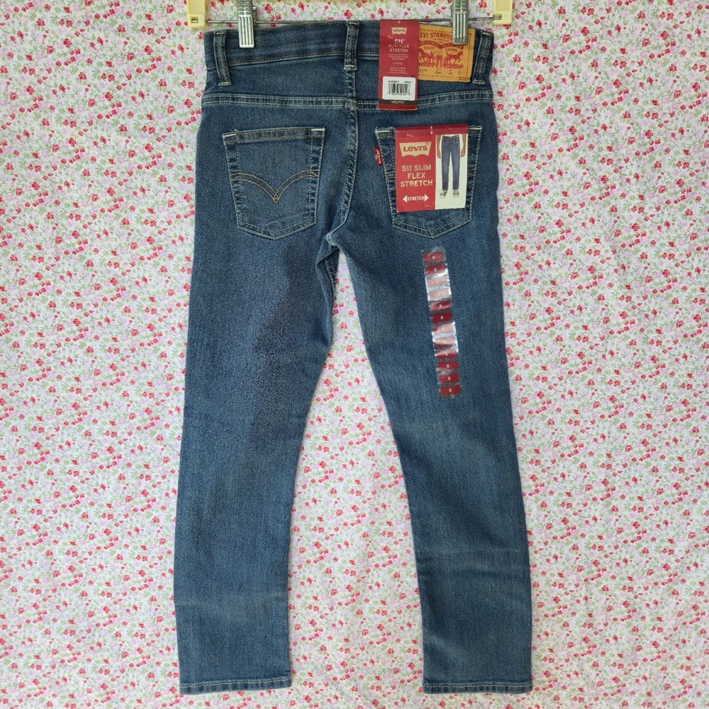 NWT Levi's 511 Boys Slim Flex Stretch Jeans Size 8 Regular Adjustable Waist